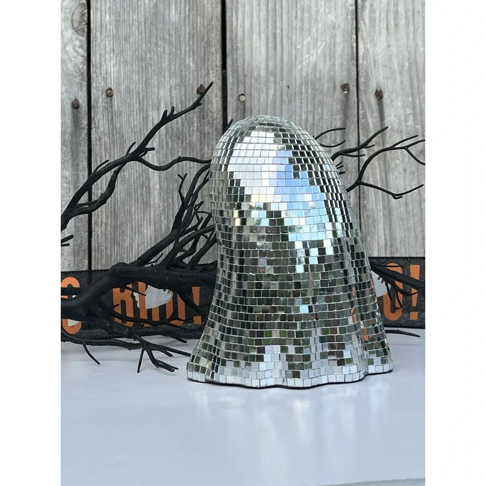 Halloween Disco Mirror Ghoul GHOST Cute Decor Silver 7 in New